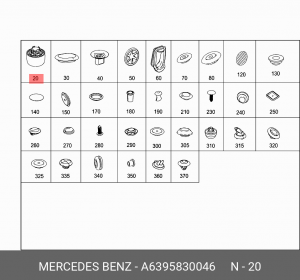 Подушка под домкрат A6395830046 A 639 583 00 46 MERCEDES BENZ