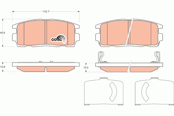 Колодки задние CHEVROLET CAPTIVA, OPEL ANTARA GDB1716 GDB1716 TRW