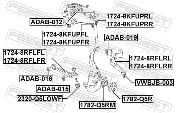 Пыльник нижн шаровой AUDI A4 (08-15), Q5 VWBJB-003 VWBJB-003 FEBEST