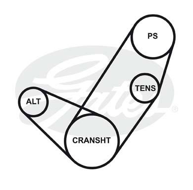 Поликлиновой ремень 5PK1083 (8653-10195) 5-PK-1083 GATES