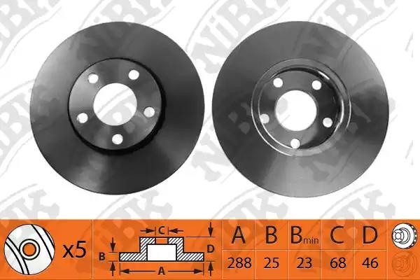 Диск тормозной AUDI 100 91/A4 9508/A6 9505/VW PASSAT 9700 передний RN1050 RN1050 NIBK