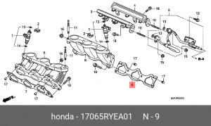 ПРОКЛАДКА ВПУСКНОГО КОЛЛЕКТОРА ЗАДНЕГО 17065RYEA01 HONDA