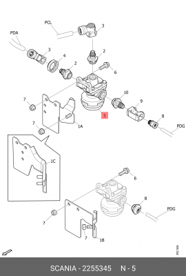 клапан ускорительный пневмосистемы!\ SCANIA 6 2255345 SCANIA