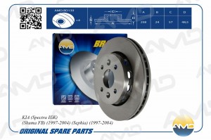 Диск тормозной передний KIA Spectra ИЖ, Shuma FB, 1997-2004, Sephia, 1997-2004 A AMD.BD139 AMD