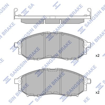 Колодки тормозные NISSAN MURANO/PATHFINDER/QASHQAI/RENAULT KOLEOS передние SP124 SP1249 SANGSIN