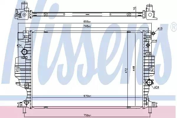 радиатор системы охлаждения!\ Ford Galaxy IV 2.0TDCi 15> 620156 NISSENS