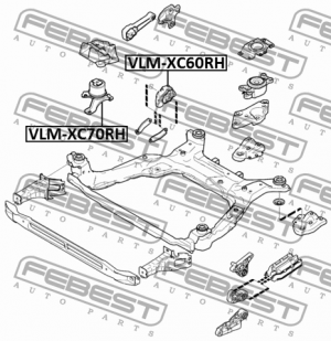 Опора двигателя правая ПОДХОДИТ ДЛЯ VOLVO S60/S80 II VLM-XC60RH VLM-XC60RH FEBEST