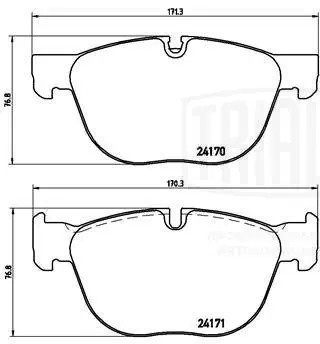 Колодки торм. для а/м Sollers Atlant (22-)/JAC Sunray (10-) диск. зад. (PF 978) PF 978 TRIALLI