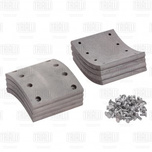 накладки тормозные!к-кт 8 шт.сверленые с заклепками 64шт., R0, 160x18x194x186\МА BLT1210 TRIALLI