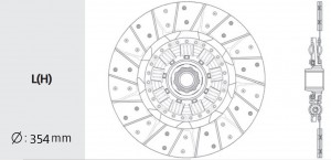 Диск сцепления HYUNDAI HD120,AeroTown (97-) дв.D6BR (354мм) ведомый VALEO PHC HD-52 VALEO PHC