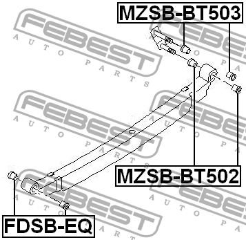 Втулка рессоры FORD RANGER EQ 2002-2007 FDSB-EQ FDSB-EQ FEBEST