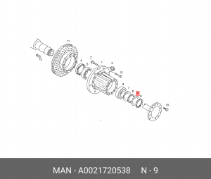 кольцо ступицы металл! шайба стопорная 75x90x1.5/8 z=19 2x\MAN 14.192 A0021720538 MAN