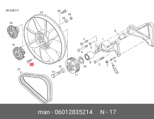 Винт с 6-гранной головкой M10X22-8.8-MAN 06012835214 MAN