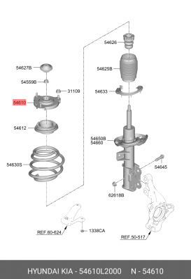 Опора амортизатора KIA K5 (20-) переднего OE 54610L2000 HYUNDAI KIA
