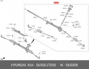 Рейка рулевая HYUNDAI i30 (17-) KIA Ceed (18-) OE 56500J7000 HYUNDAI KIA