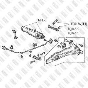 Ремкомплект сайлентблоков тяги HONDA Civic/CR-V 87- FG0136 FG0136 FIXAR