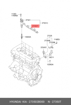 жгут проводов катушки зажигания!\ KIA Ceed 1.6 06> 273502B000 MOBIS
