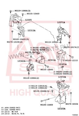 Опора двигателя 0113NZE121R 0113-NZE121R ASVA