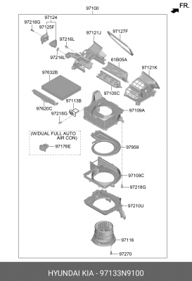 фильтр салона!\ Hyundai Sonata, KIA Sorento/K5 20> 97133-N9100 HYUNDAI