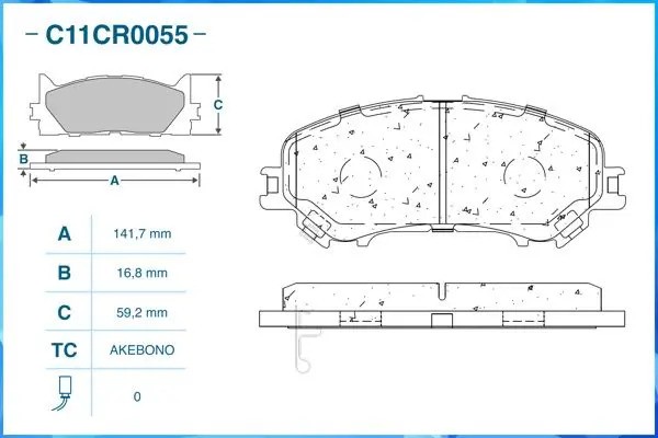 Тормозные колодки передние Low Metallic C11CR0055 C11CR0055 CWORKS