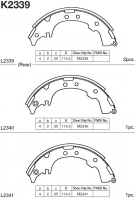 Колодки тормозные барабанные Toyota Picnic, Ipsum 96- K2339 K2339 MK KASHIYAMA