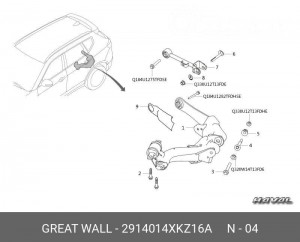 Болт HAVAL F7,F7x подвески сход-развальный OE 2914014XKZ16A GREAT WALL