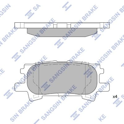 Колодки тормозные LEXUS RX300/RX330/RX350 0308/RX400H 0509 задние SP1385 SP1385 SANGSIN
