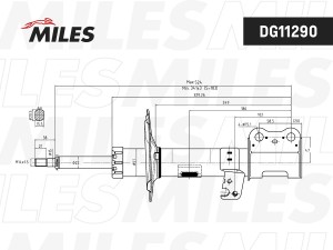 Амортизатор передний левый TOYOTA COROLLA 02- (KYB 334324) DG11290 DG11290 MILES