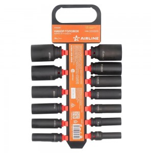 Набор головок ударных (13 предметов) "AIRLINE" (1/2"DR L=78 мм) (10-32 мм) ATAS087 AIRLINE