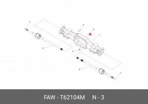 Пробка сливная коническая (задн.мост) T62104M FAW