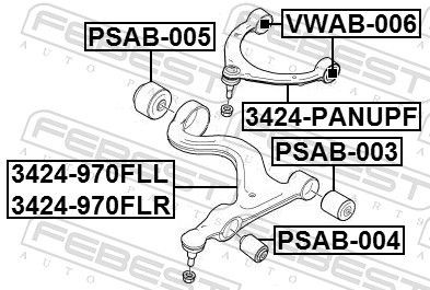 сайлентблок переднего нижнего рычага!\ Porsche Panamera 09> PSAB-005 FEBEST