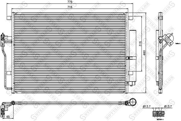 радиатор кондиционера  8728002SX 87-28002-SX STELLOX