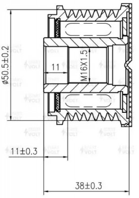 Шкив с обгонной муфтой генер. для а/м Mercedes-Benz GL X164 (06-) 3.0D 7PK (тип  SGP 1512 START VOLT