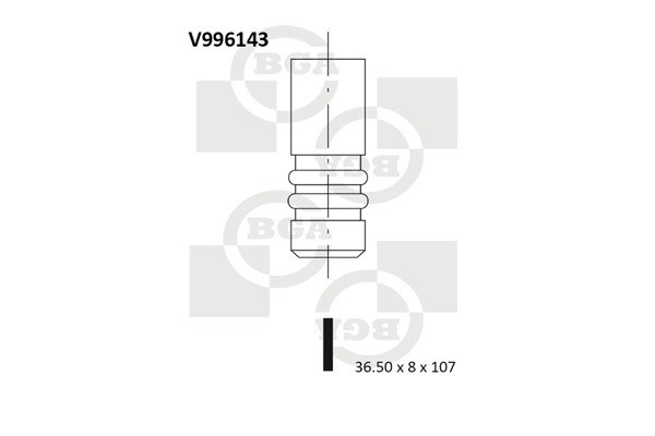 клапан впускной! 36.5x8x107\ Ford Focus/Fiesta/Courier 1.8TDi 98> V996143 BG AUTOMOTIVE