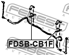 Втулка переднего стабилизатора FORD FIESTA 08- FDSB-CB1F FDSB-CB1F FEBEST