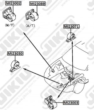 опора двигателя !\Mitsubishi Carisma 95-06 MI23071 JIKIU