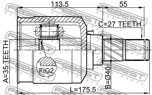 ШРУС 0411-CW5LH 0411-CW5LH FEBEST
