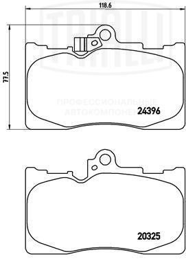 Колодки торм. Lexus GS (05-)/IS (06-) диск. перед. (PF 4354) PF4354 TRIALLI