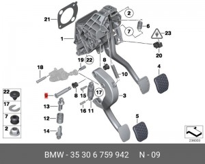 палец педали сцепления! D14 L78\ BMW E60/E61/F10/F11/F18/E63/E64 35 30 6 759 942 BMW