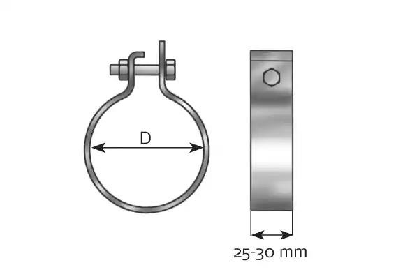 Хомут D 127,5 mm (цинк) 99727 DINEX