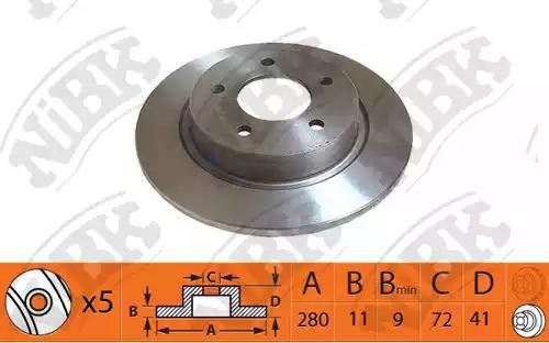 Диск тормозной MAZDA 3 2.0-2.3 03-/5 1.6-2.0 05- задний RN1373 RN1373 NIBK