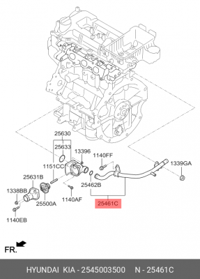 Трубка  25450-03500 2545003500 HYUNDAI KIA