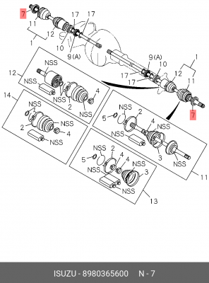 КОЛЬЦО УПЛОТНИТЕЛЬНОЕ САЛЬНИКА ПОВОРОТНОГО КУЛАКА ISUZU D-MAX/MU 8-98036-560-0 ISUZU