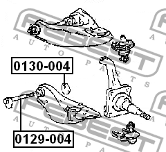 Болт с эксцентриком TOYOTA TOWN/MASTERACE V,WG KR26,YR2#,3#,CR2#,3# 82-88 0129-0 0129-004 FEBEST