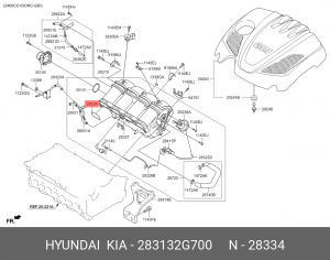 Прокладка впускного коллектора двигателя 28313-2G700 283132G700 HYUNDAI KIA