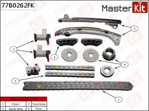 Комплект цепи ГРМ TOYOTA LAND CRUISER PRADO (J120) 03-10/TUNDRA (K4/K3) 99-06/4R 77B0262FK MASTER KIT