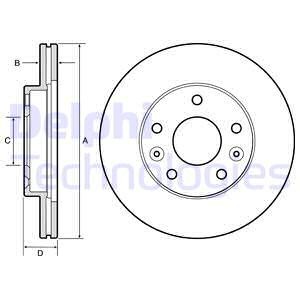 BG4455 диск тормозной передний! вентилируемый D44.1\ Renault Duster 1.6/2.0 11>, BG4455 DELPHI
