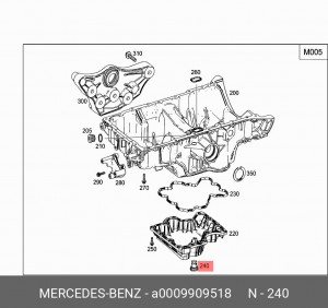 Заглушка резьбовая MERCEDES-BENZ A0009909518 A 000 990 95 18 MERCEDES BENZ