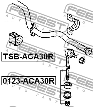 Втулка стабилизатора TOYOTA RAV4 ACA3,ALA3,GSA33,ZSA3 2005.11-2012.12 TSB-ACA30R TSB-ACA30R FEBEST