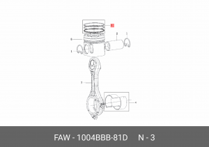 Комплект поршневых колец CA6DM2 1004BBB81D FAW
